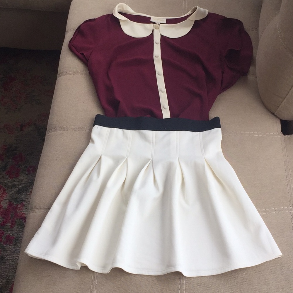 Urban Outfitters flared white skirt